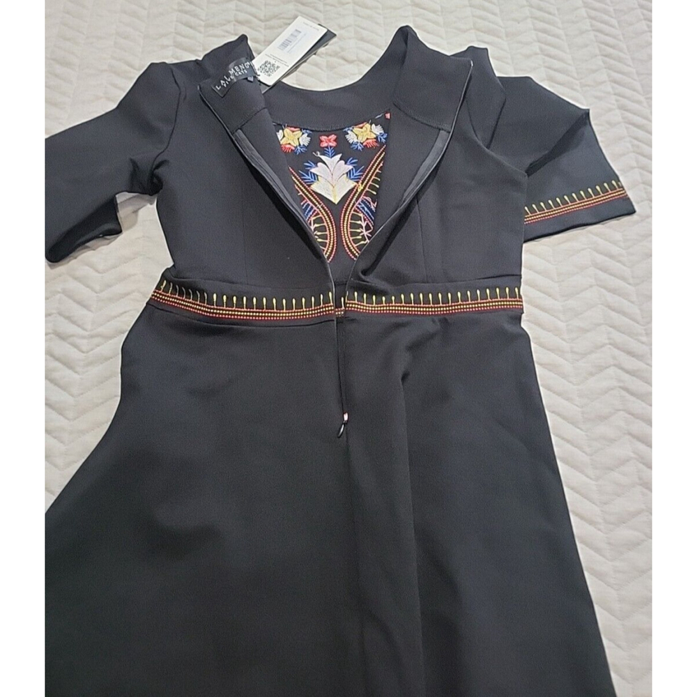 Lai Meng Five Cats Artsy Popover Embroidered Floral Fit Flare Womens Size L NWT - Picture 14 of 16
